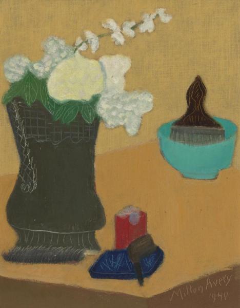 Flowers And Pipe by Milton Avery