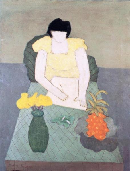 Girl Drawing by Milton Avery