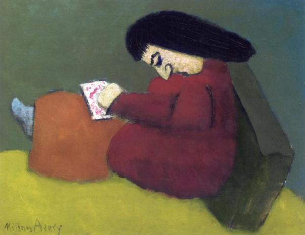 Girl Reading by Milton Avery Oil Painting Reproductions