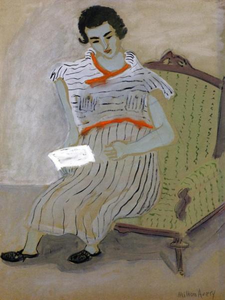 Girl Writing by Milton Avery