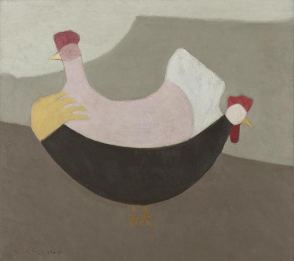Hen And Cock by Milton Avery