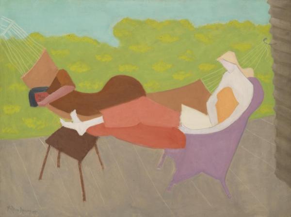 March And Sally Outdoors by Milton Avery