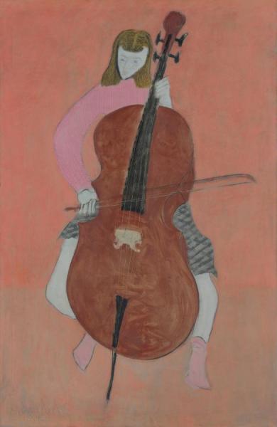 March Playing The Cello by Milton Avery Oil Painting Reproductions
