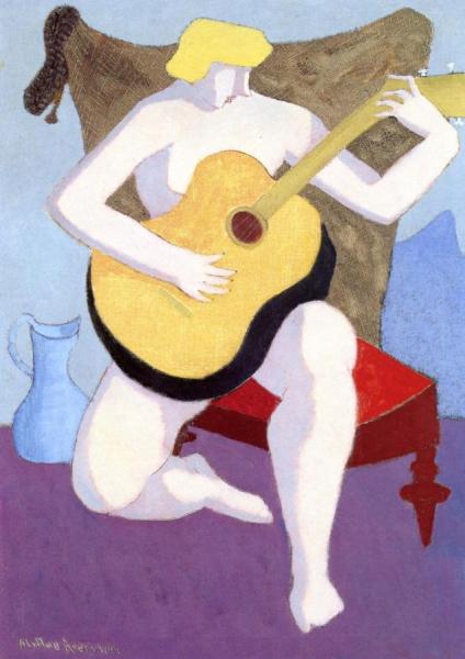 Nude With Guitar by Milton Avery