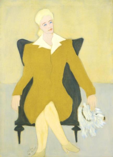 Portrait Of Sophie Sampliner (sophie In Wing Chair With Nicki) by Milton Avery