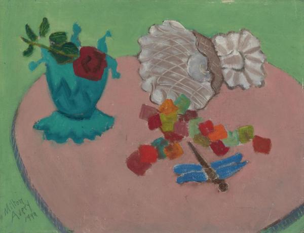 Rose And Dragonfly by Milton Avery