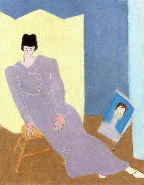 Sally Avery With A Self Portrait Of Milton Avery by Milton Avery Oil Painting Reproductions