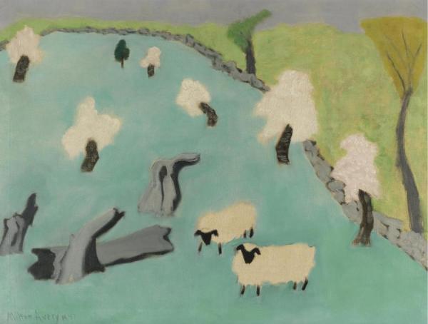 Milton Avery Sheep In A Landscape
