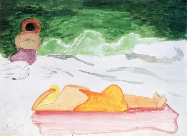 Sun Bather And Sea Watcher by Milton Avery