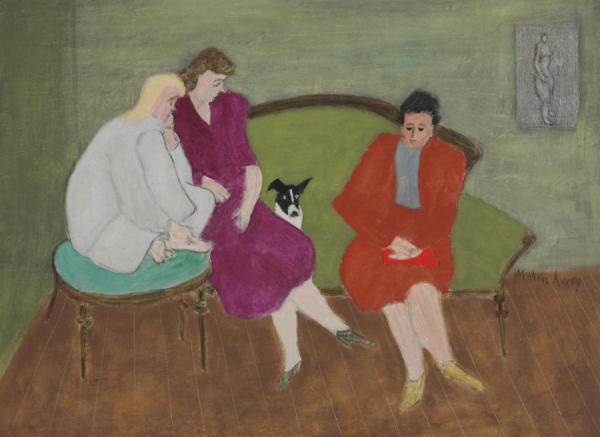 Three Figures And A Dog by Milton Avery
