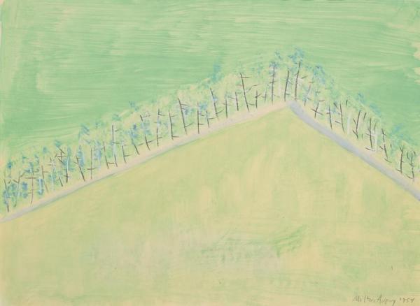 Trees On Hillside by Milton Avery