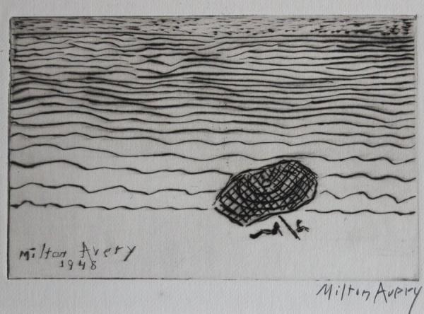 Umbrella By The Sea, 1948 by Milton Avery