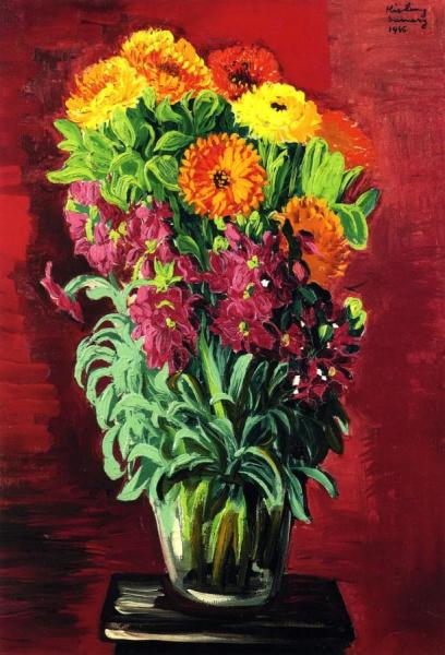 Bouquet Of Calendulas by Moise Kisling