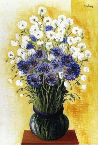 Bouquet Of Corn Flowers by Moise Kisling