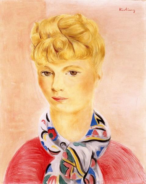 Bust Of A Young Blond Woman by Moise Kisling