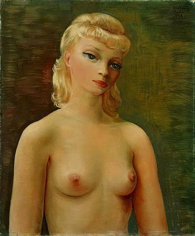 Buste De Jeune Fille Blonde by Moise Kisling