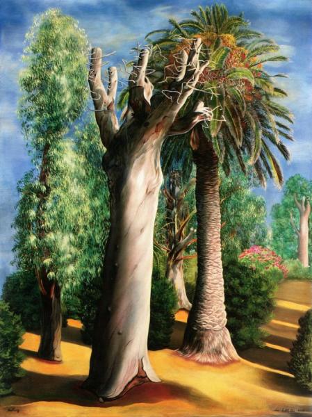 Eucalyptus And Palm Tree by Moise Kisling