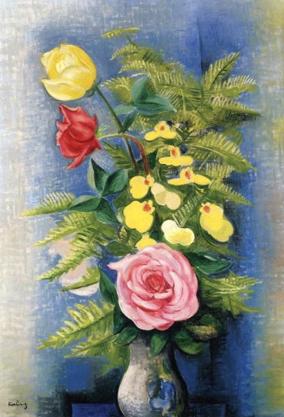 Flowers In A Vase by Moise Kisling