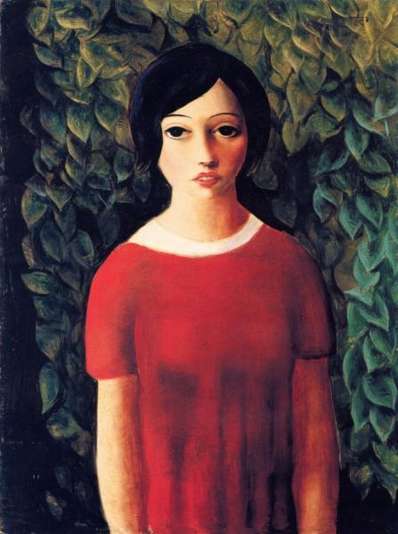 Girl In A Red Dress by Moise Kisling