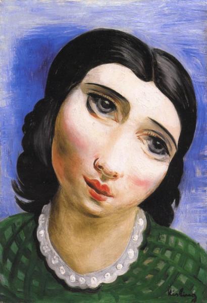 Girl With A Lute by Moise Kisling