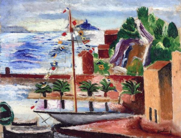 Landscape With Boat by Moise Kisling