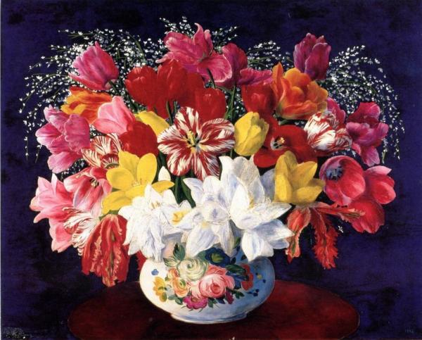 Large Bouquet Of Tulips by Moise Kisling