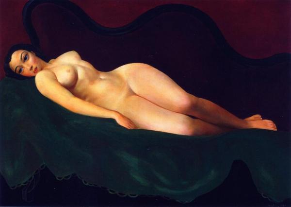 Moise Kisling Large Nude On A Sofa