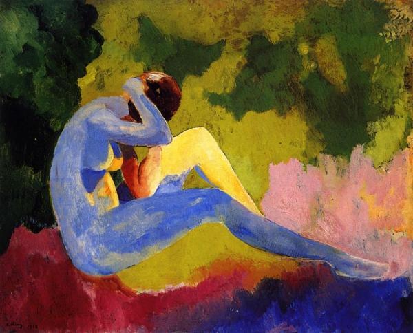 Nude In A Landscape by Moise Kisling