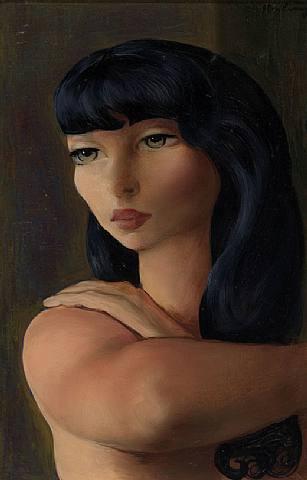 Petite Tete Brune by Moise Kisling