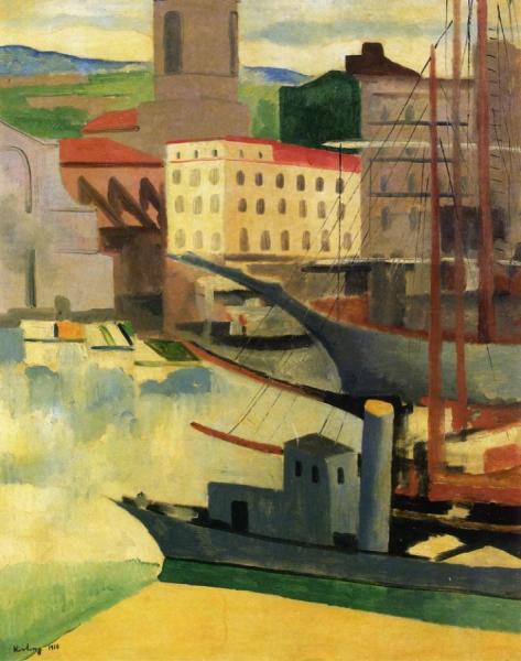 Port At Saint-tropez by Moise Kisling