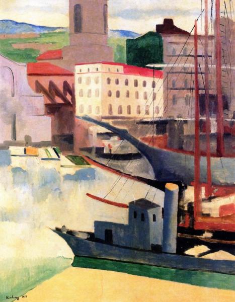 Port Of Saint-tropez by Moise Kisling