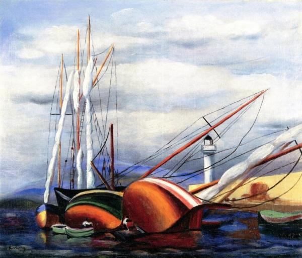 Port Of Sanary by Moise Kisling