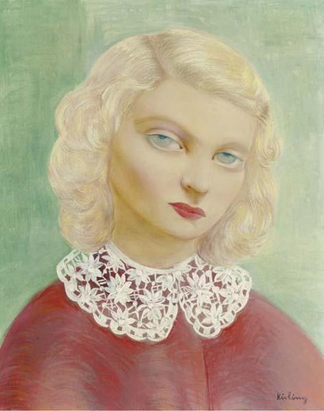 Portrait A La Collerette by Moise Kisling
