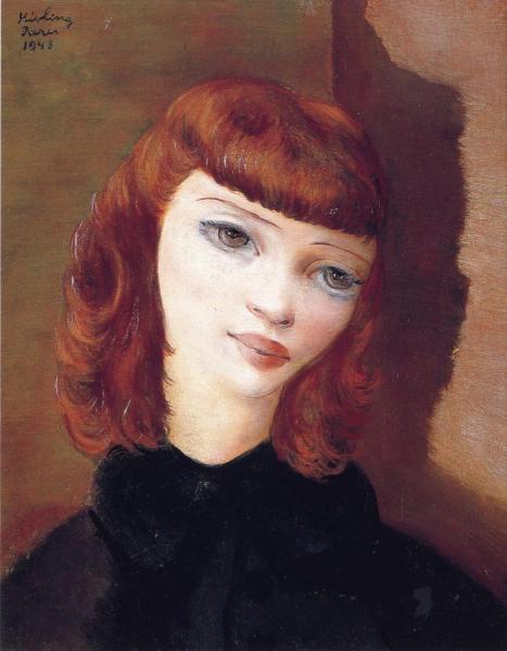 Portrait Of A Red Headed Woman by Moise Kisling