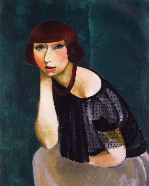 Portrait Of The Sister Of Mme Renée Kisling by Moise Kisling
