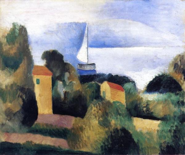 Saint-tropez Landscape by Moise Kisling