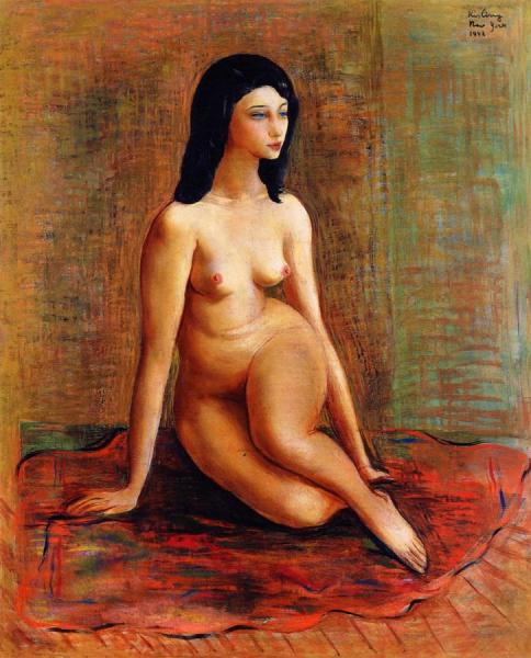 Seated Female Nude by Moise Kisling