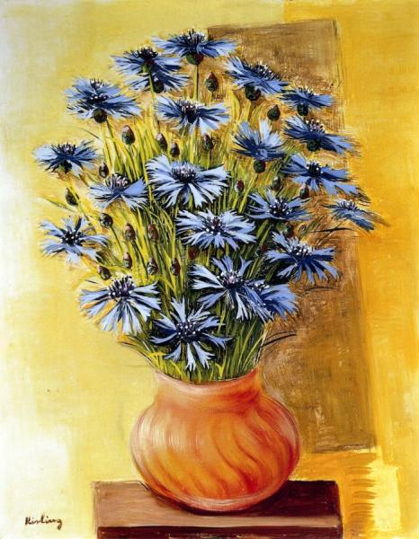 Vase Of Flowers by Moise Kisling