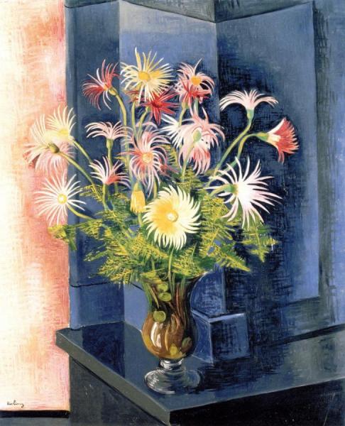 Vase Of Flowers by Moise Kisling
