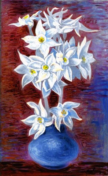 Vase Of Narcissus by Moise Kisling