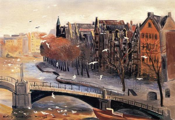 View Of Amsterdam by Moise Kisling