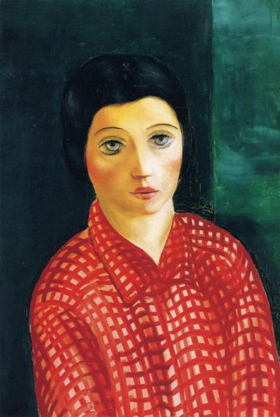 Woman In A Red Blouse by Moise Kisling