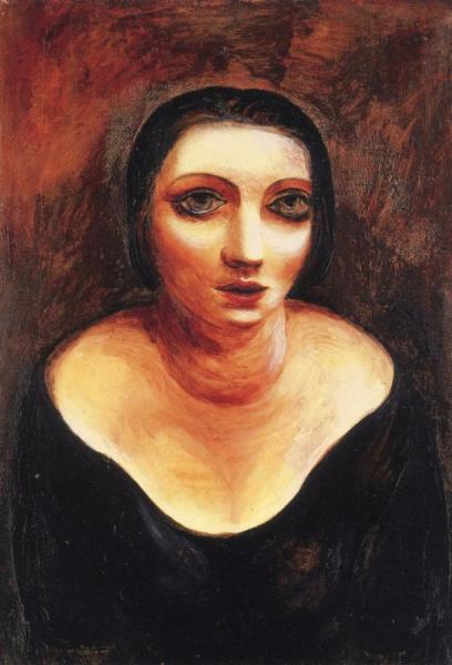 Young Woman With Decolletage by Moise Kisling