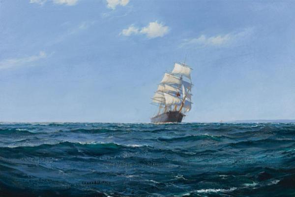 A Ship In Open Water by Montague Dawson