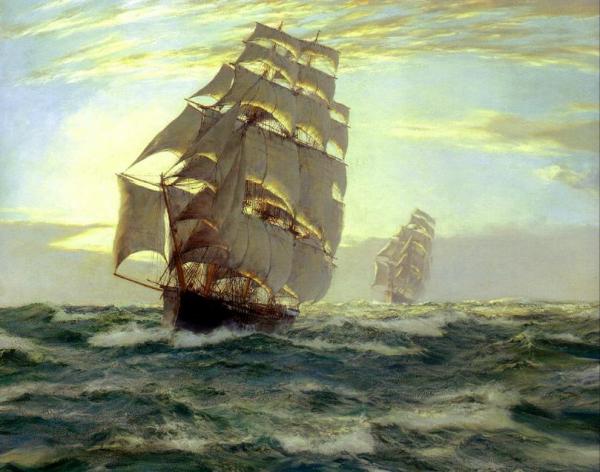 Cutty Sark And Thermopylae by Montague Dawson