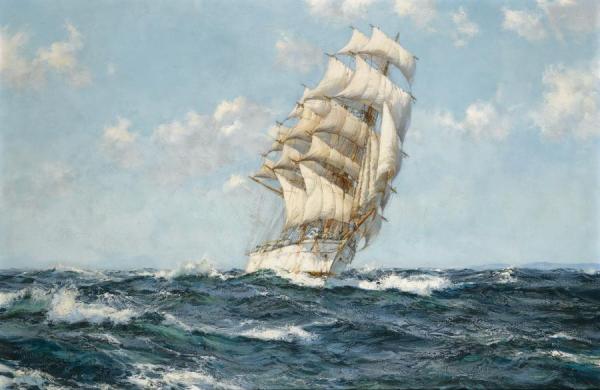 Fair Wind,dumbarton Rock by Montague Dawson