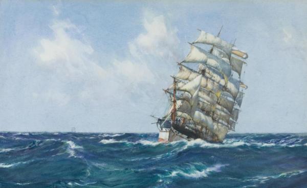 On The Tack by Montague Dawson