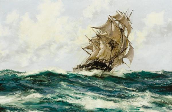 Slashing Wind by Montague Dawson