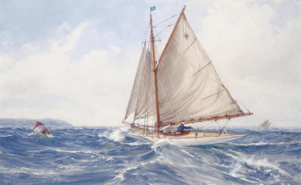 Tacking For The Windward Mark by Montague Dawson Oil Painting Reproductions