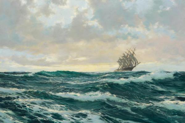 The Breaking Waves by Montague Dawson